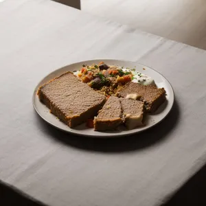 Delicious gourmet meal on white plate
