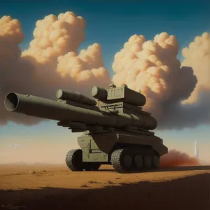 Powerful Artillery Engaging the Skies of War