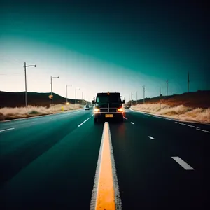 Swift Drive on Urban Freeway Under Cloudy Sky