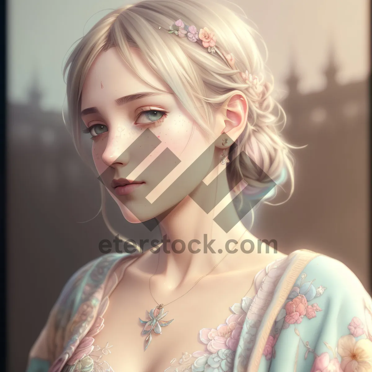 Picture of Blonde Princess Fashion Portrait: The Elegantly Attractive Lady
