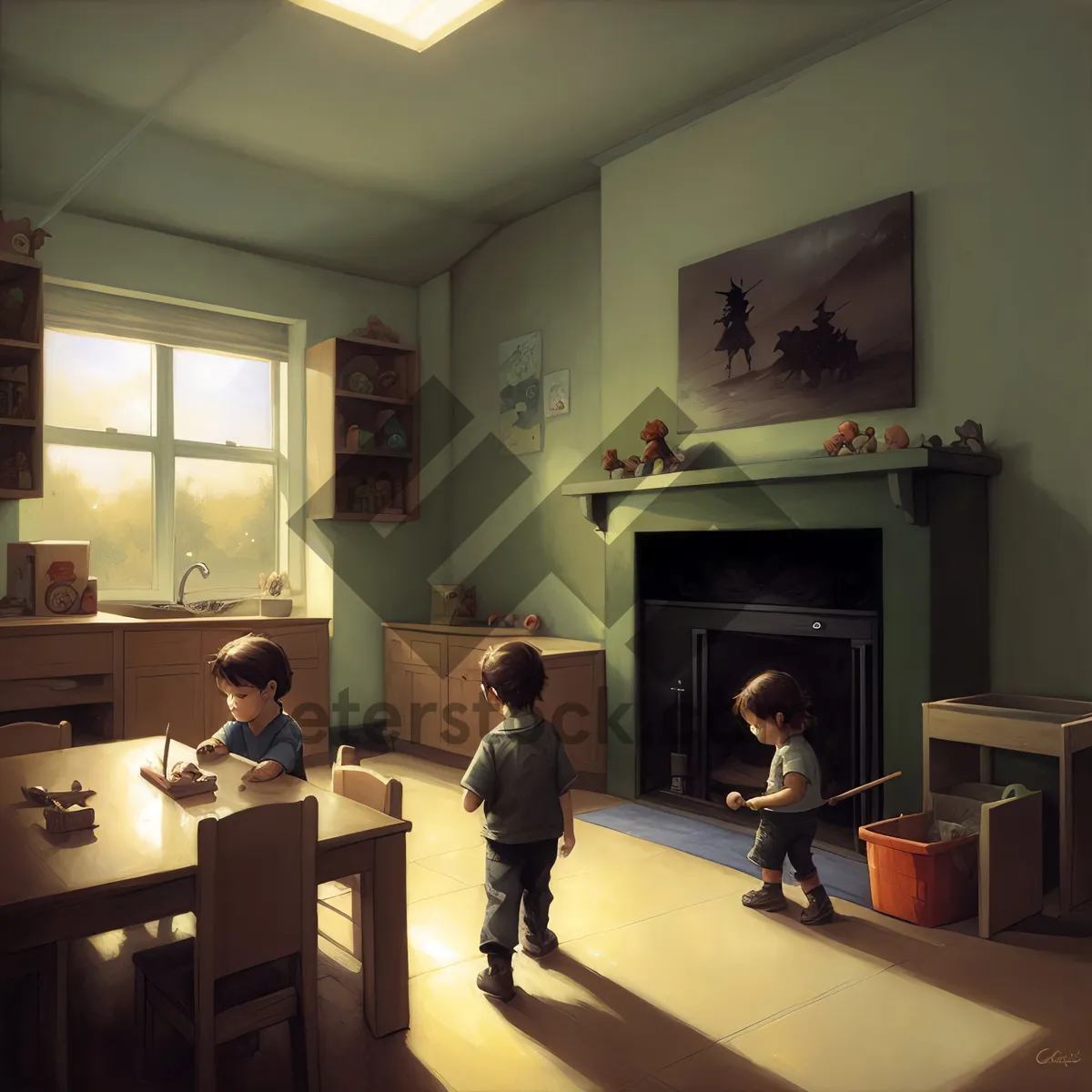 Picture of Modern Kitchen with Stylish Furniture