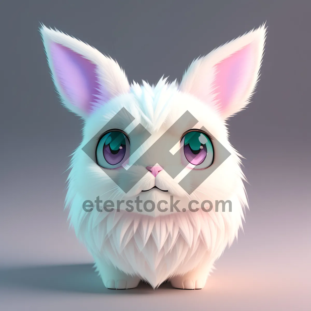 Picture of Fluffy Bunny Portrait - Cute and Adorable Easter Pet.