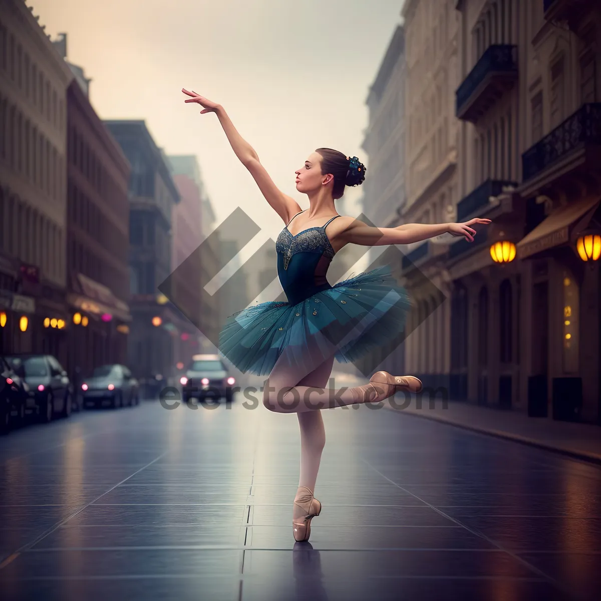 Picture of Joyful Dancer Performing Energetic Trampoline Tricks