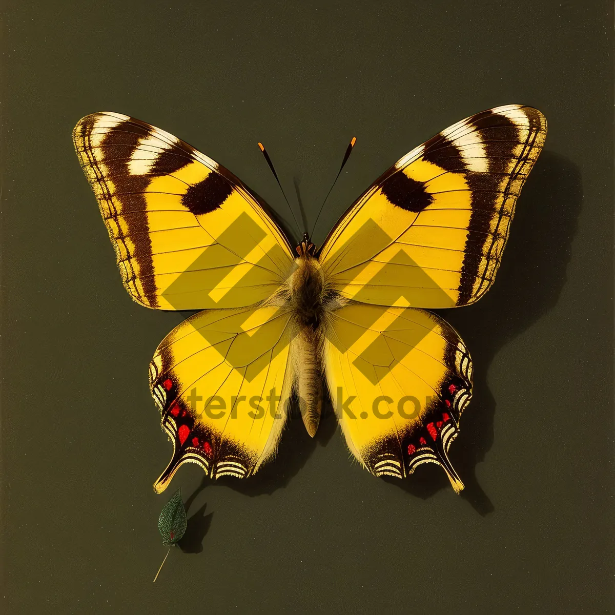 Picture of Delicate Monarch Butterfly on Colorful Viola Bloom