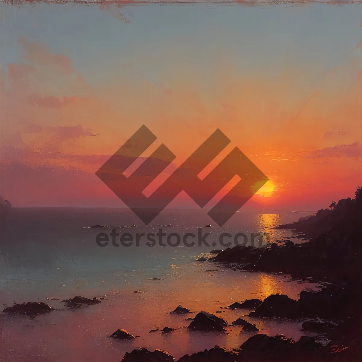 Picture of Tropical Sunset Reflection on Beach