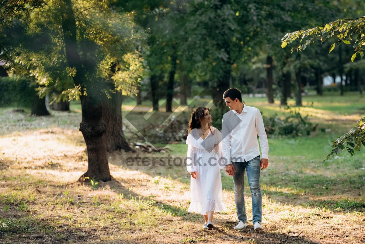 Picture of Happy couple in park - love and happiness together