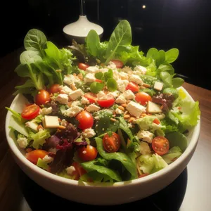 Fresh Vegetarian Salad Bowl with Berries