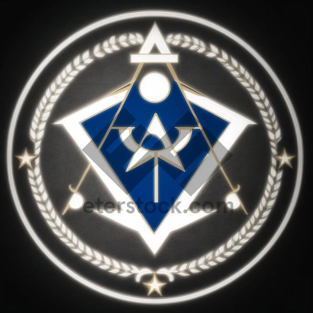 Picture of Shiny Gold Heraldry Gem Icon Button