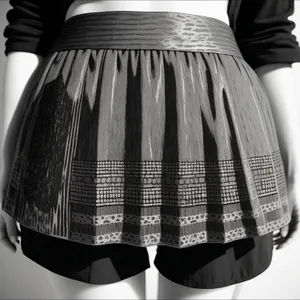Stylish Tartan Skirt Fashion Model
