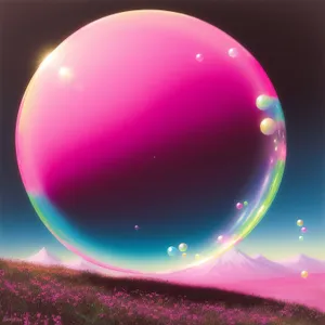 Shimmering Moon Globe in Fantasy Space