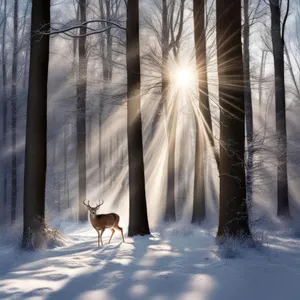 Winter Wonderland: Dog in Frosty Forest