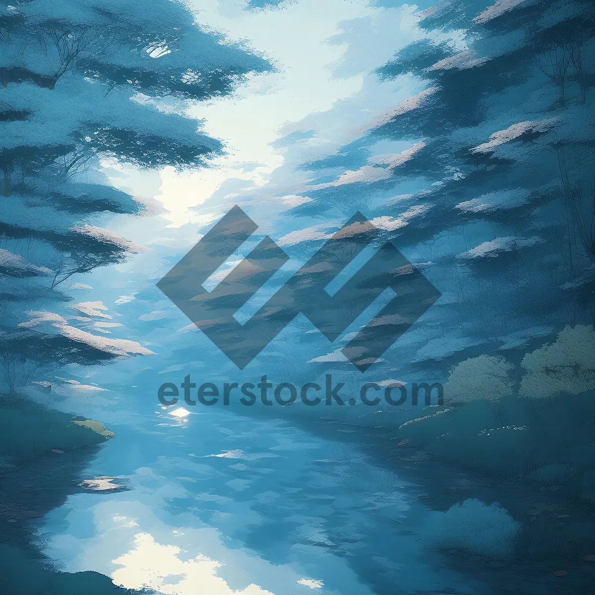 Picture of Sunlit tropical underwater coral reef with diverse fish species.