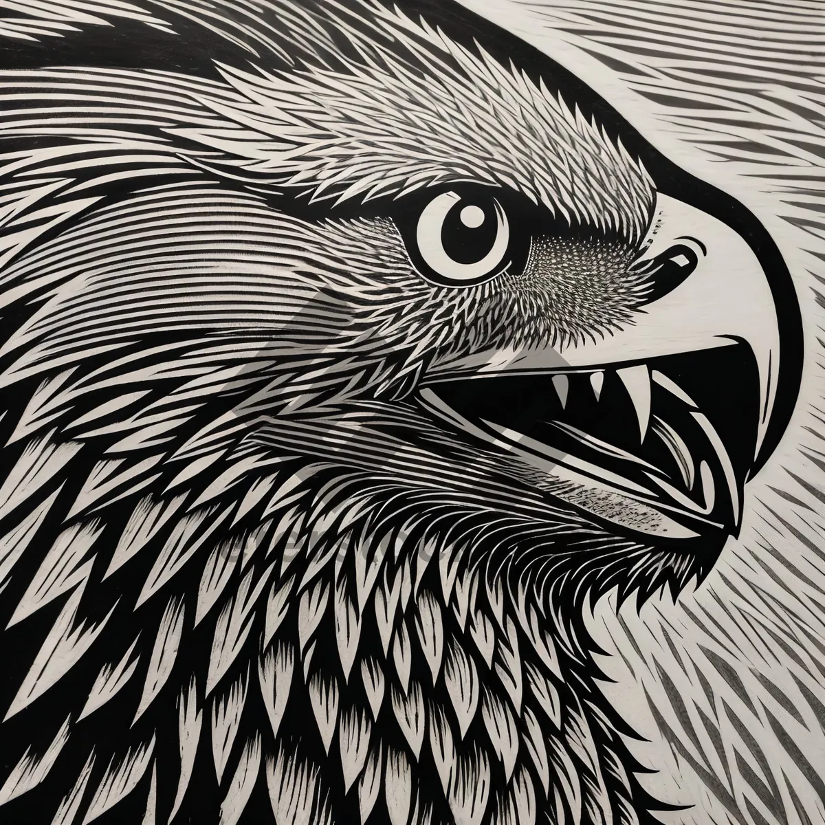 Picture of Wild Eagle Staring Intensely with Piercing Eyes