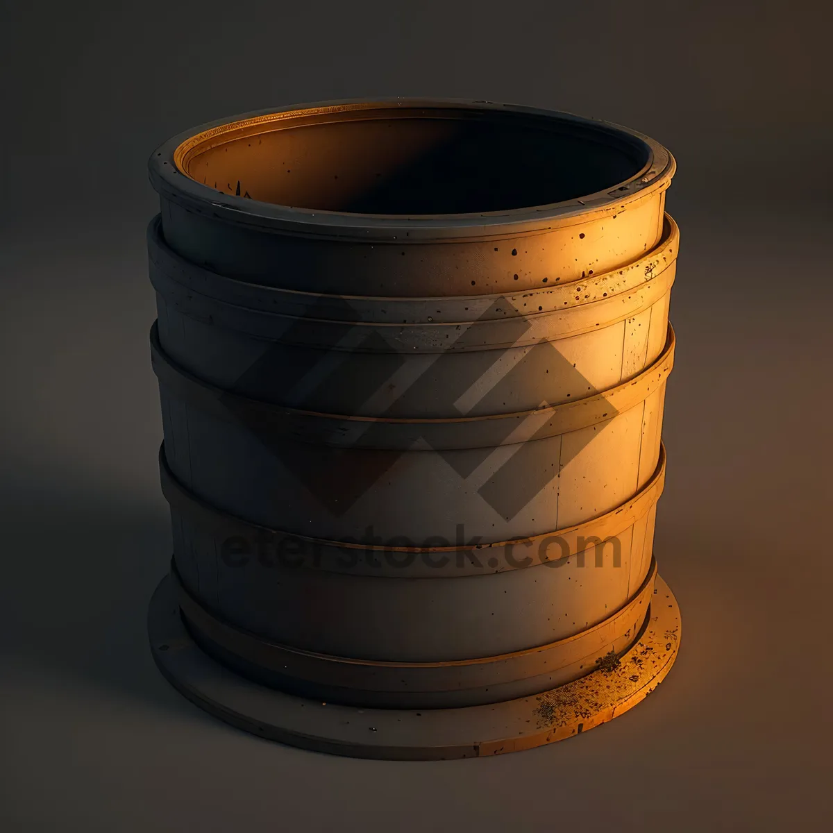 Picture of Stacked Coins in Metal Bucket