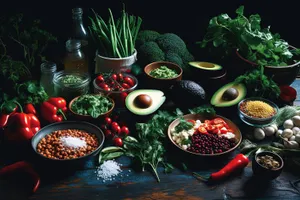 Healthy Vegetable Salad Bowl with Fresh Ingredients