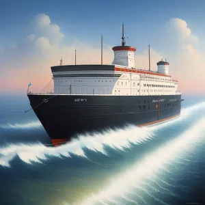 Luxury Cruise Ship on the Ocean