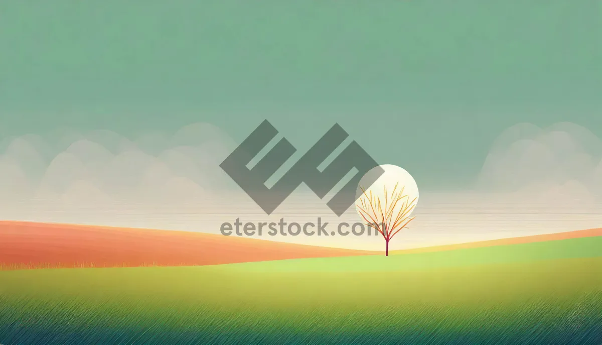 Picture of Colorful summer sky with hot air balloon landscape.