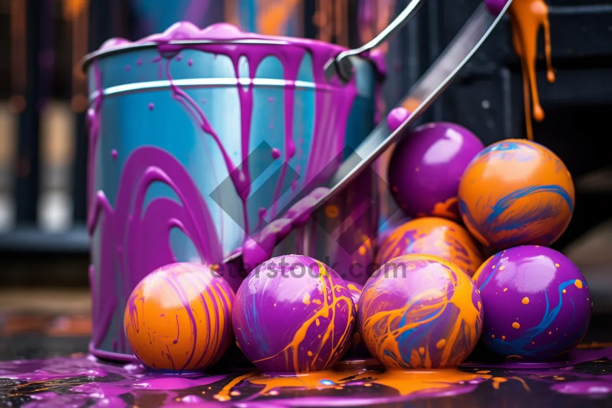 Picture of Colorful Easter Egg Decoration - Holiday Symbol