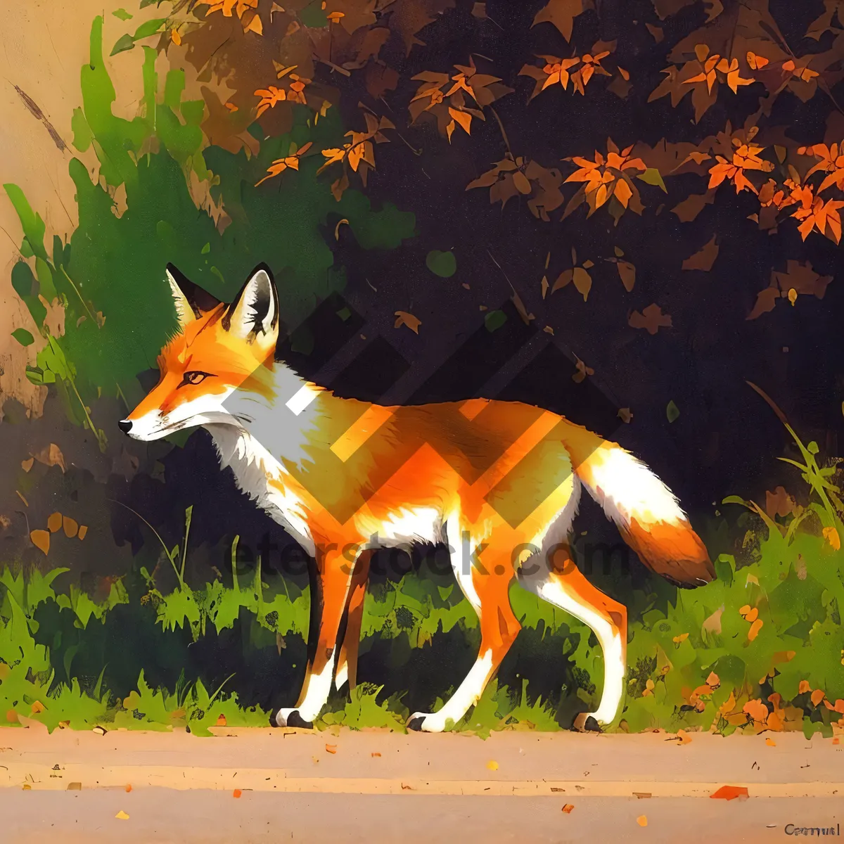 Picture of Enchanting Encounter: Red Fox Amidst Lush Park