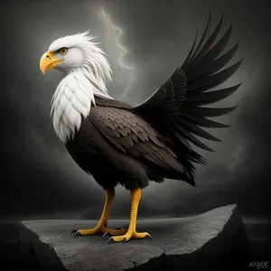 Majestic Bald Eagle Soaring with Piercing Gaze