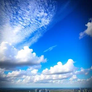 Summer Sky with Sun and Clouds