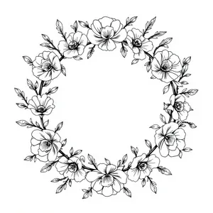 Floral Ornate Silhouette Design - Vintage Artwork Frame