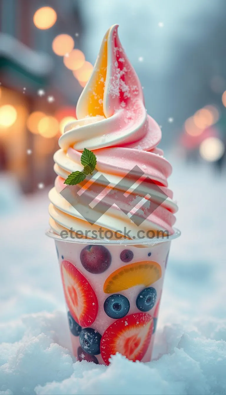 Picture of Sweet Strawberry Berry Cup with Yogurt Ice Cream