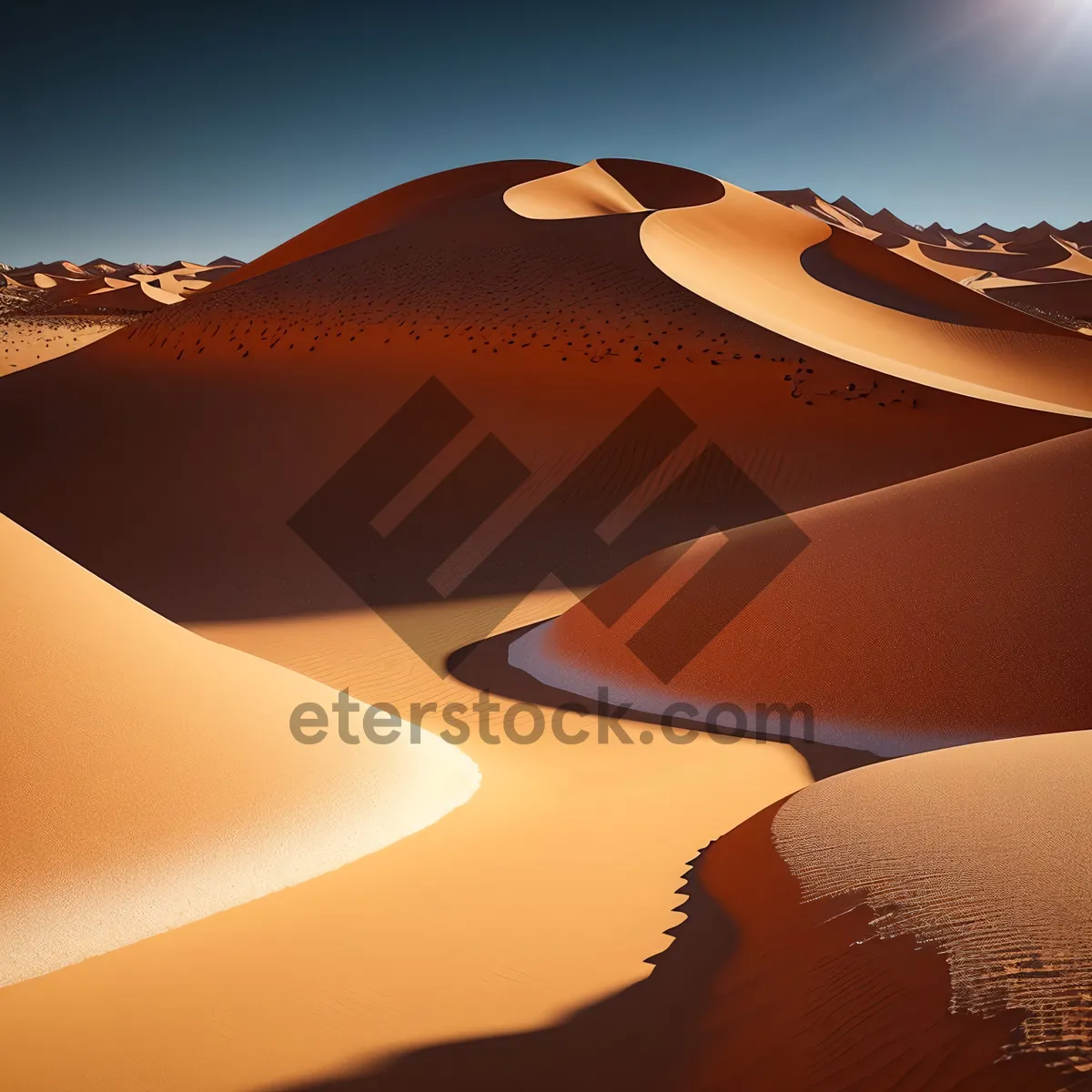 Picture of Dramatic Desert Dune Landscape at Sunset