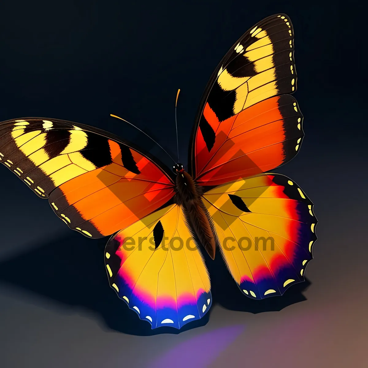 Picture of Vibrant Monarch Butterfly in Flight