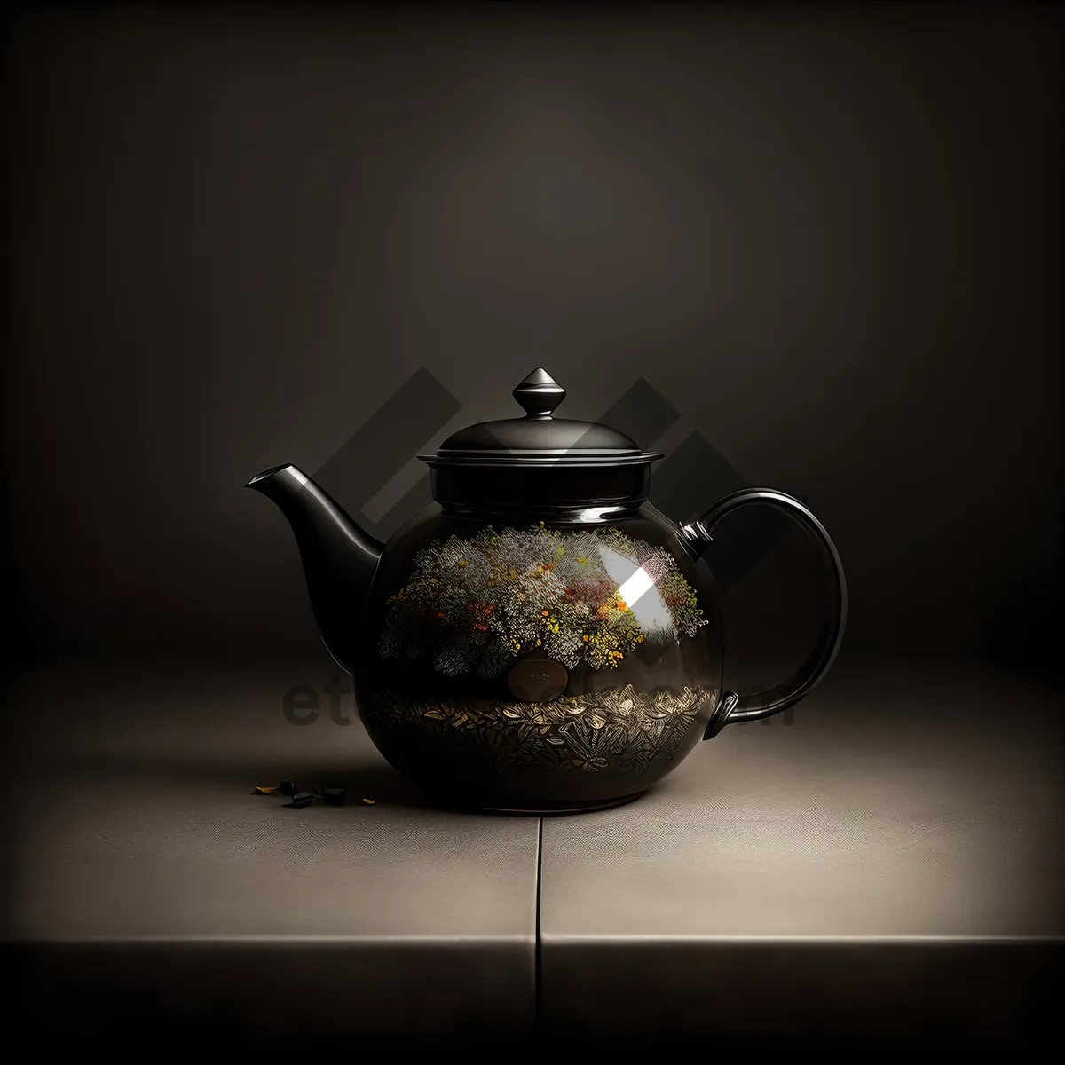 Picture of Traditional Ceramic Teapot: A Hot Herbal Beverage Essential