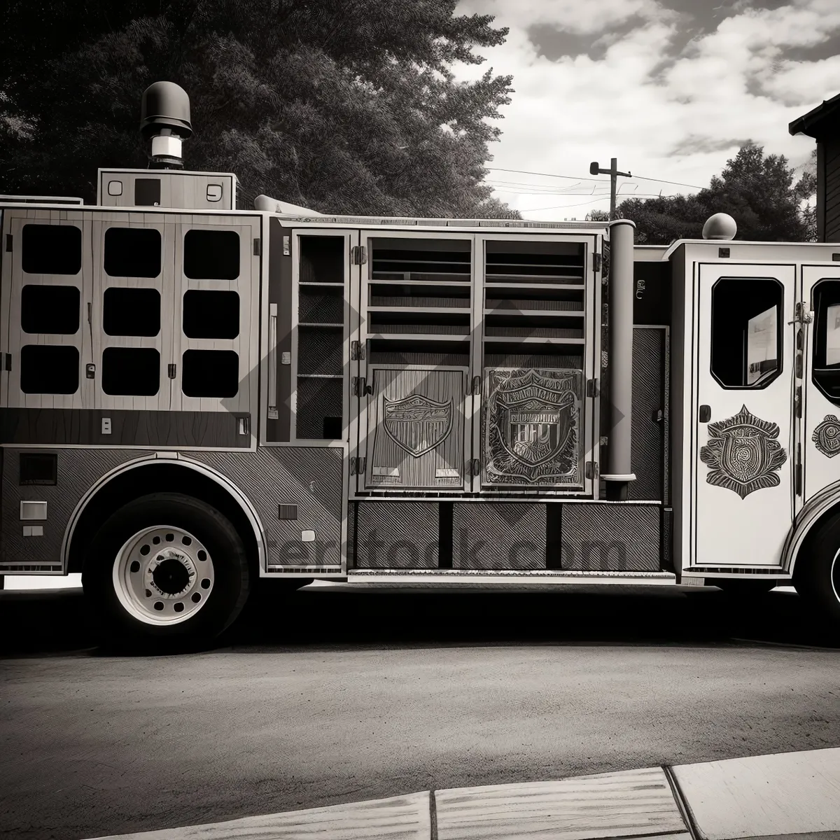 Picture of Emergency Services Vehicle in Street Traffic