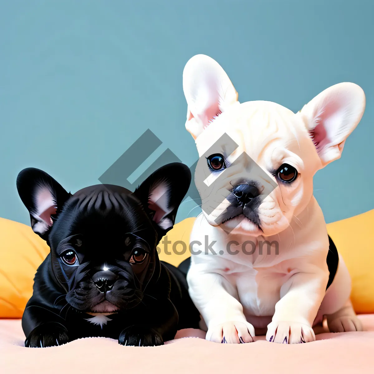 Picture of Bulldog Puppy: Adorable Wrinkled Studio Portrait