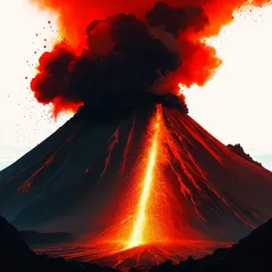 Fiery Volcanic Mountain Blaze