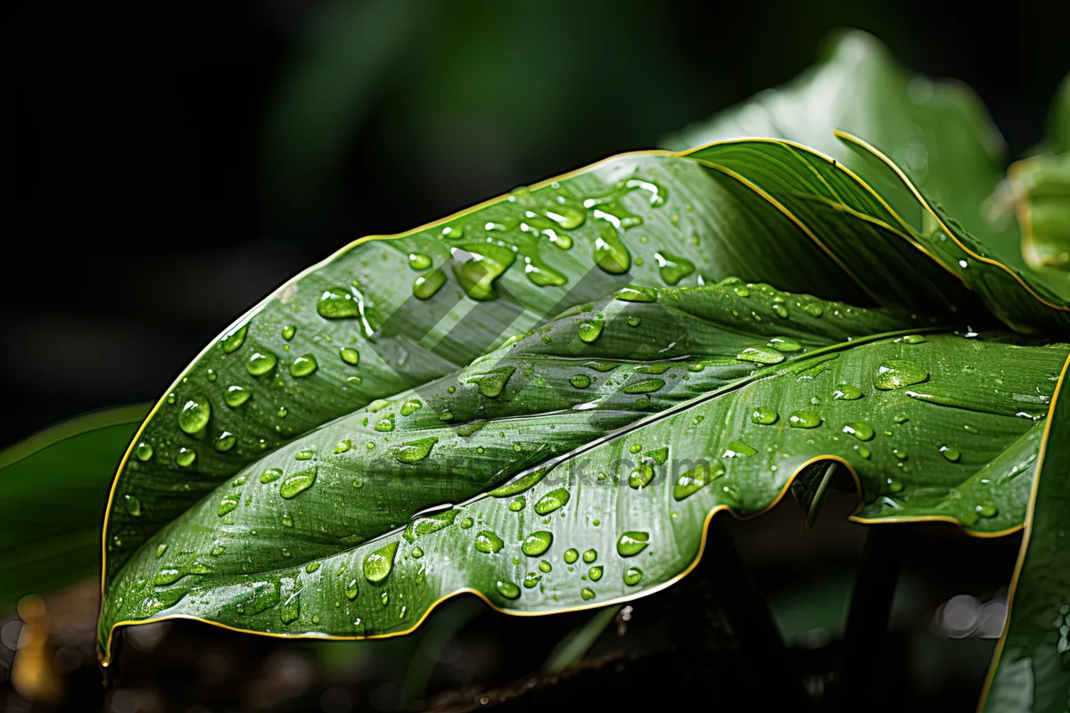 Picture of Fresh Leafhopper on Green Plant Leaf Close-Up Image