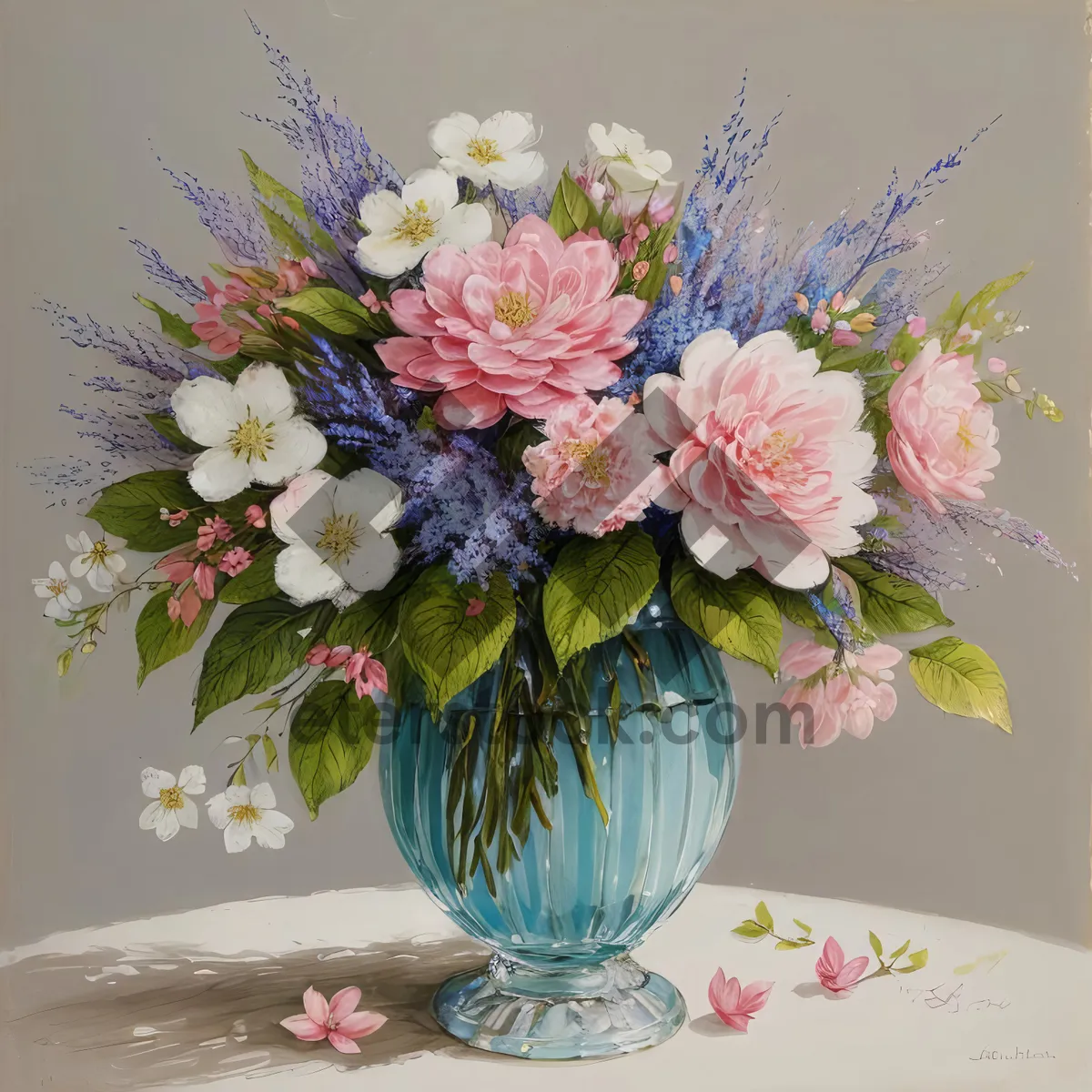 Picture of Exquisite Spring Bouquet in China Vase.