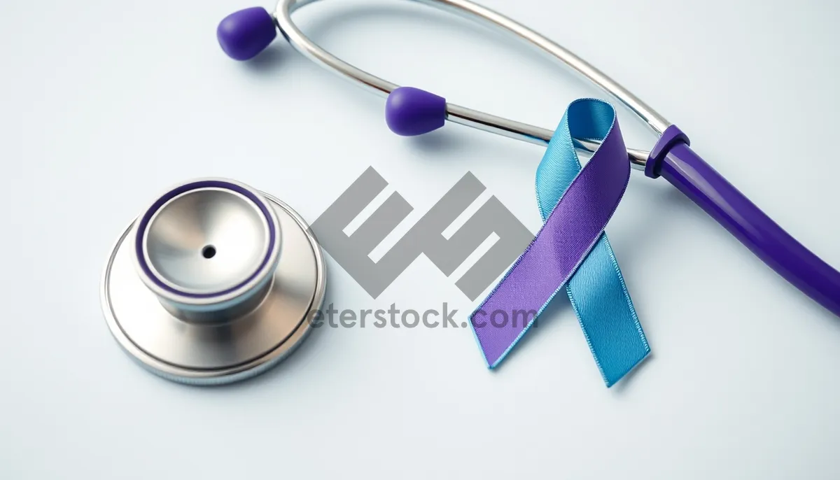 Picture of 3D medical stethoscope icon for health tool symbol