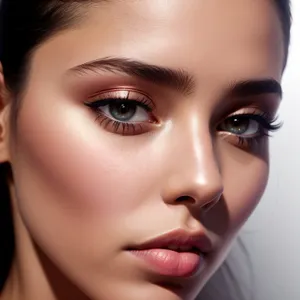 Beautiful brunette model wearing elegant makeup