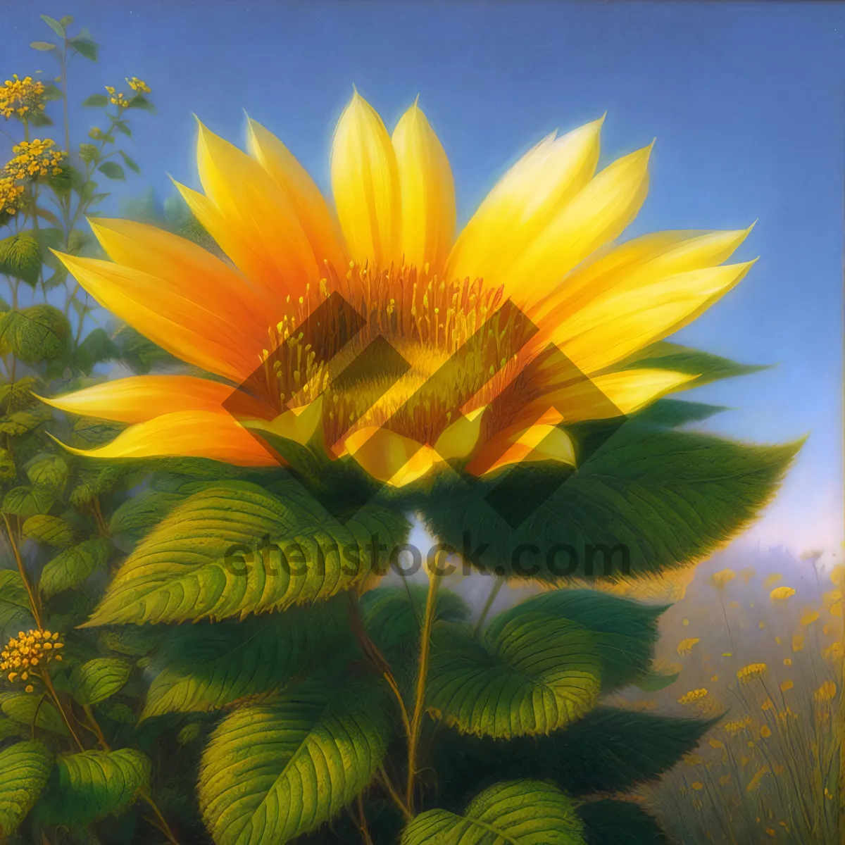 Picture of Vibrant Sunflower Blossom in a Sunny Garden