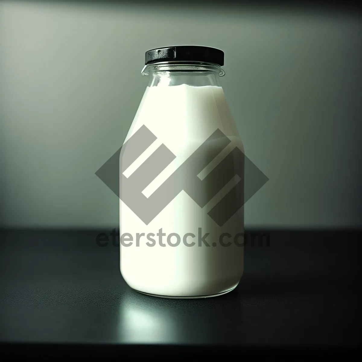 Picture of Clean Glass Bottle of Healthy Milk Beverage