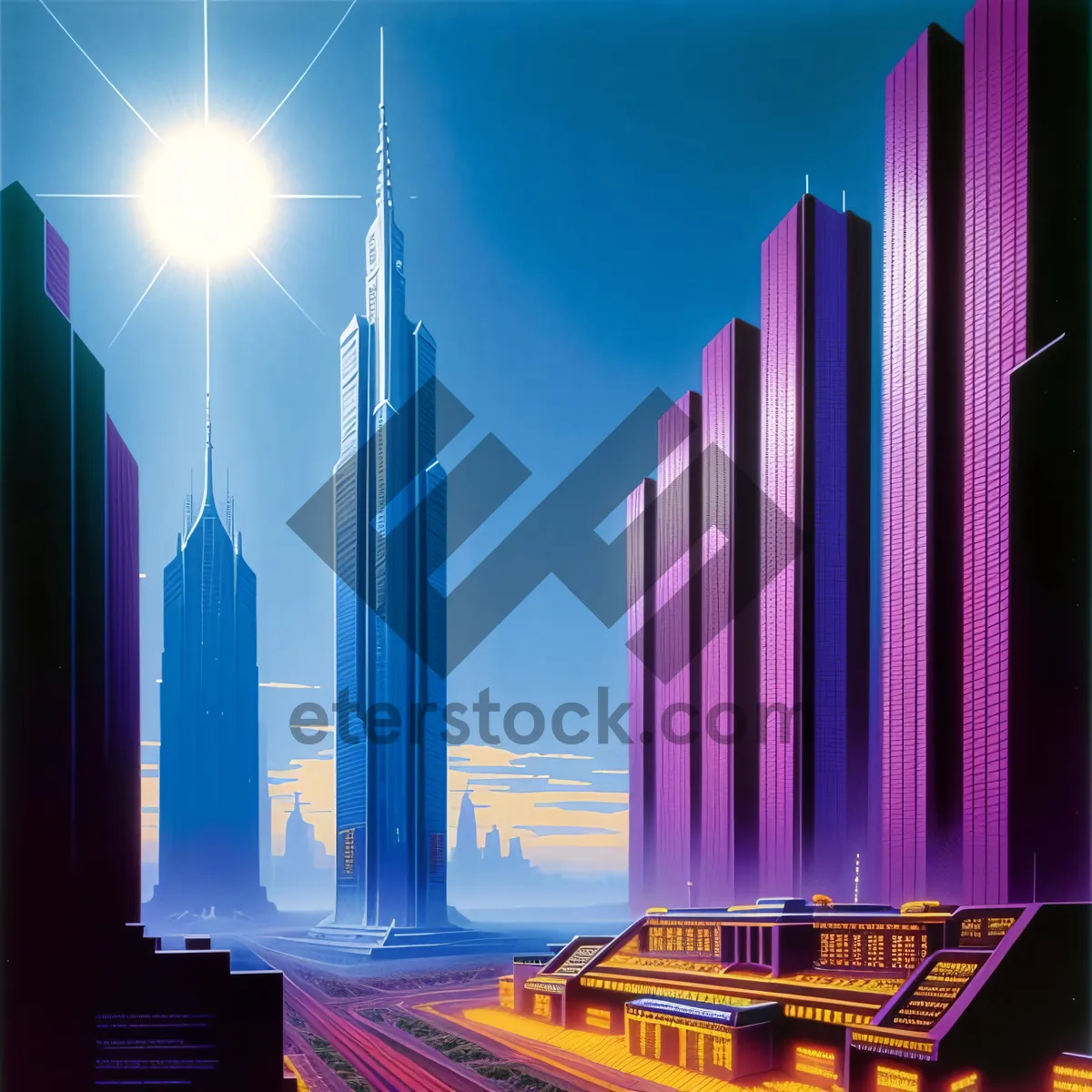 Picture of Modern Bright Graphic City Avenue Design