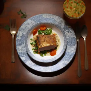 Delicious vegetable soup in a white bowl