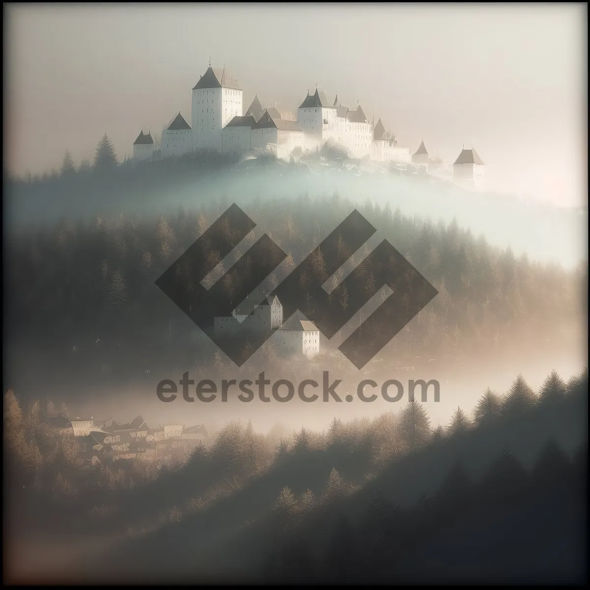 Picture of Captivating Sunset Sky Over Snow-Covered Landscape