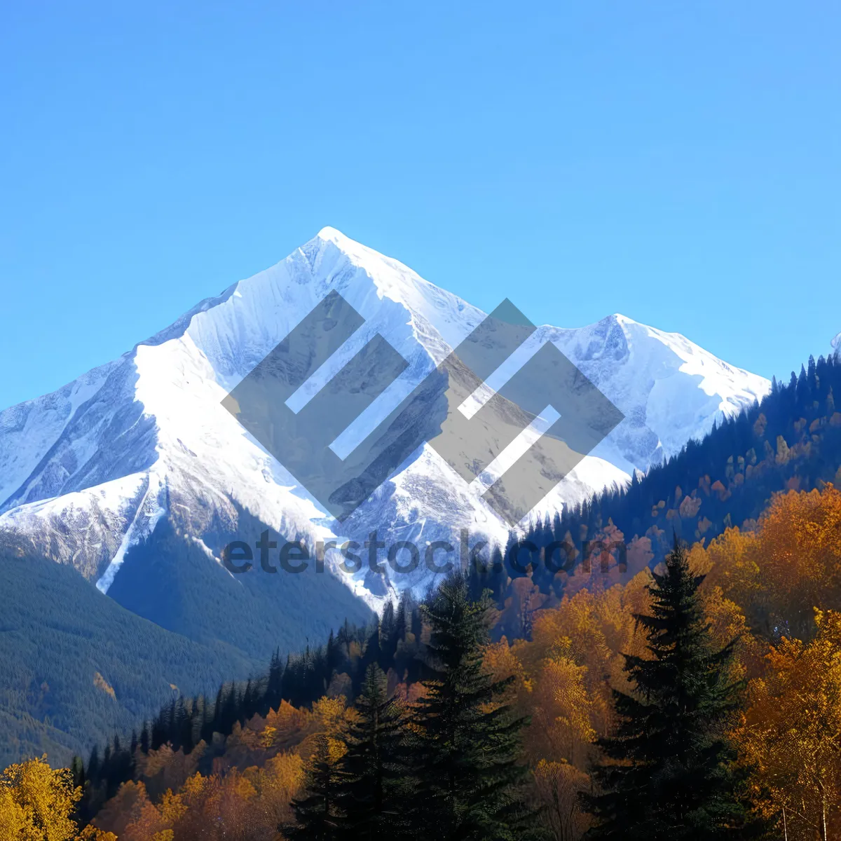 Picture of Snow-capped Alpine Peaks amidst Majestic Wilderness