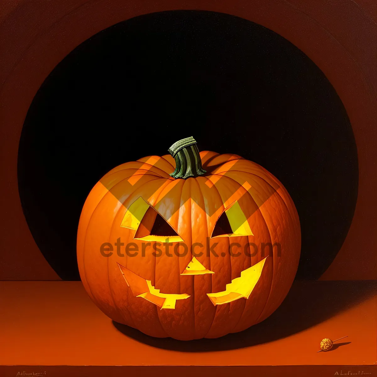 Picture of Festive Fall Jack-o'-Lantern Pumpkin Decoration