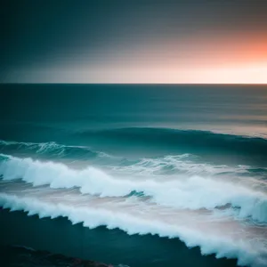 Sunset Beach Paradise: Tranquil Waters and Colorful Skies