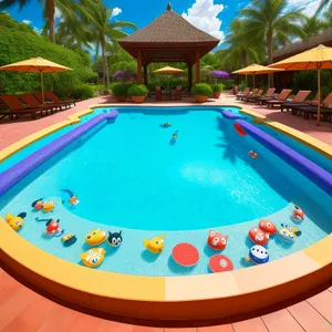 Tropical Poolside Leisure: Fun in the Sun