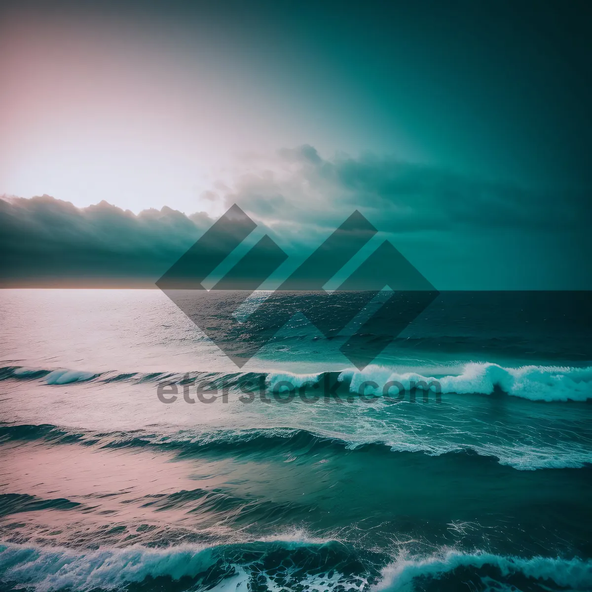 Picture of Serene Sunset over Tropical Island Beach