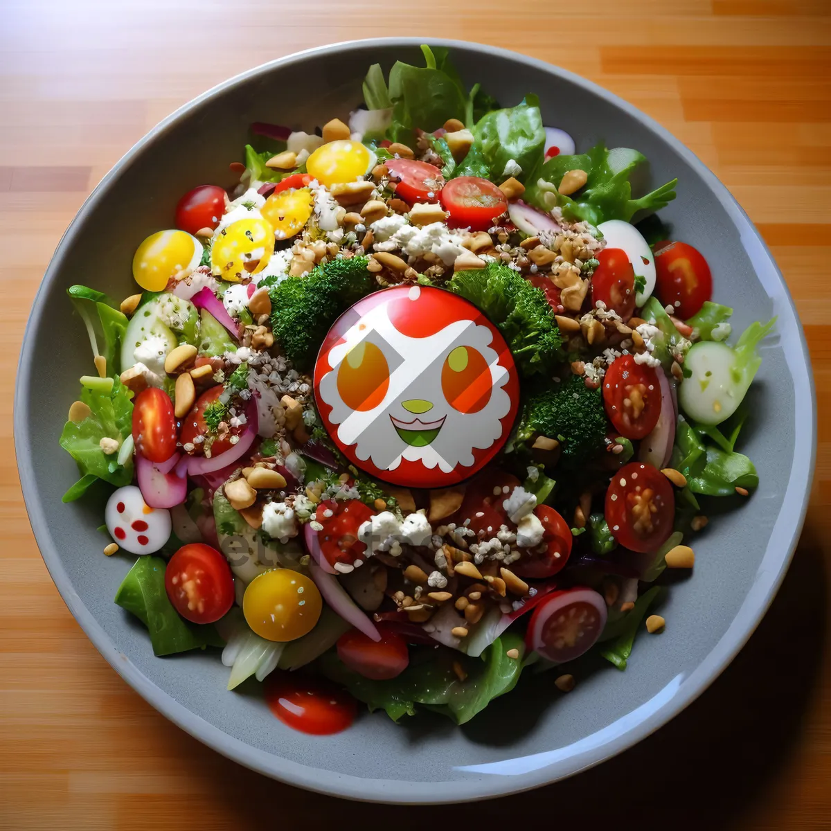Picture of Fresh and Healthy Salad with Vegetables and Cheese
