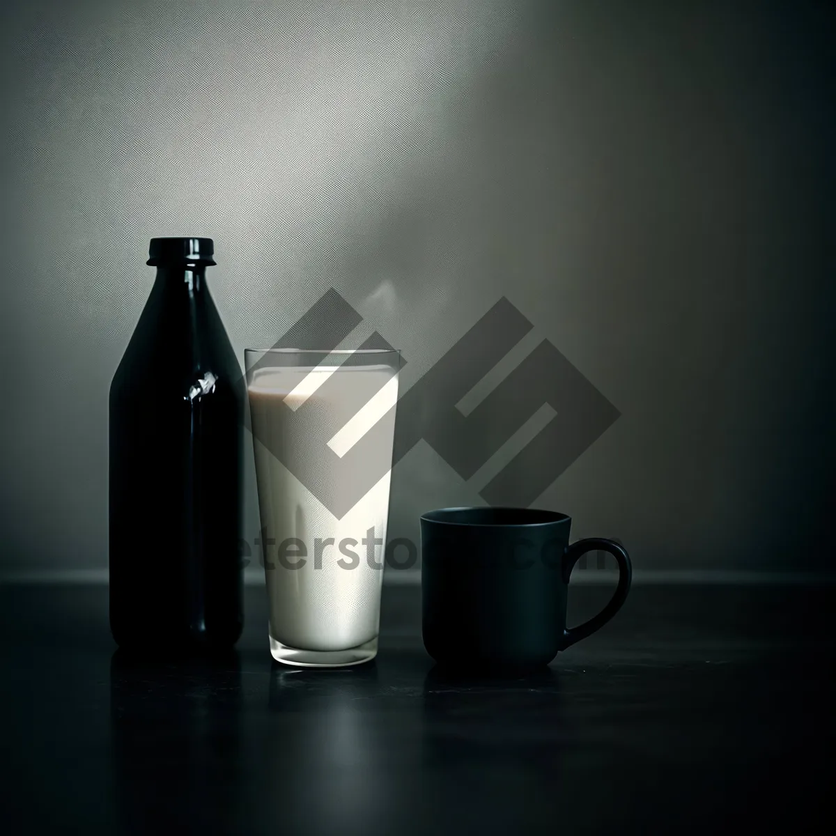 Picture of Coffee Cup with Aromatic Brew in Glass Mug