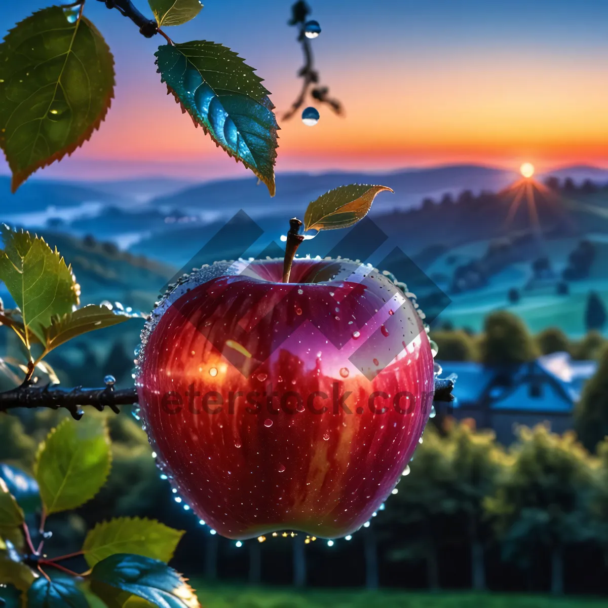 Picture of Festive Red Delicious Apple Ornament for Winter Celebrations